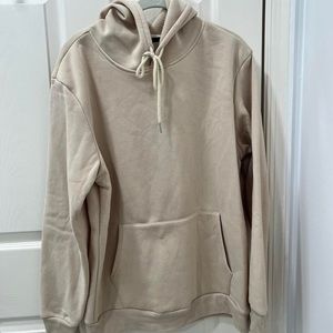 Shein tan hoodie size medium with writing on the back